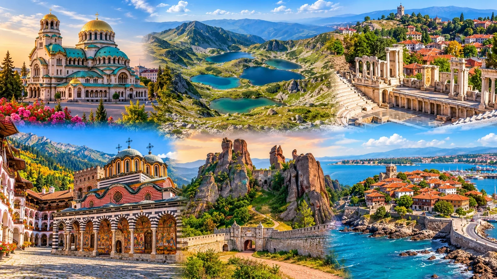 Best places to visit in Bulgaria featuring historic landmarks, mountain lakes, ancient ruins and Black Sea coastal towns