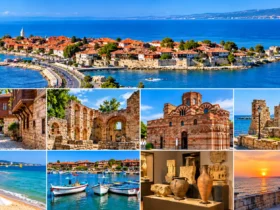 Historic Old Town of Nessebar, Bulgaria, overlooking the Black Sea